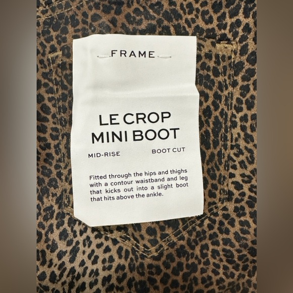 Frame Womens Le Crop Mid-rise Coated Leopard Print Mini Bootcut Jeans Si… - Picture 11 of 13